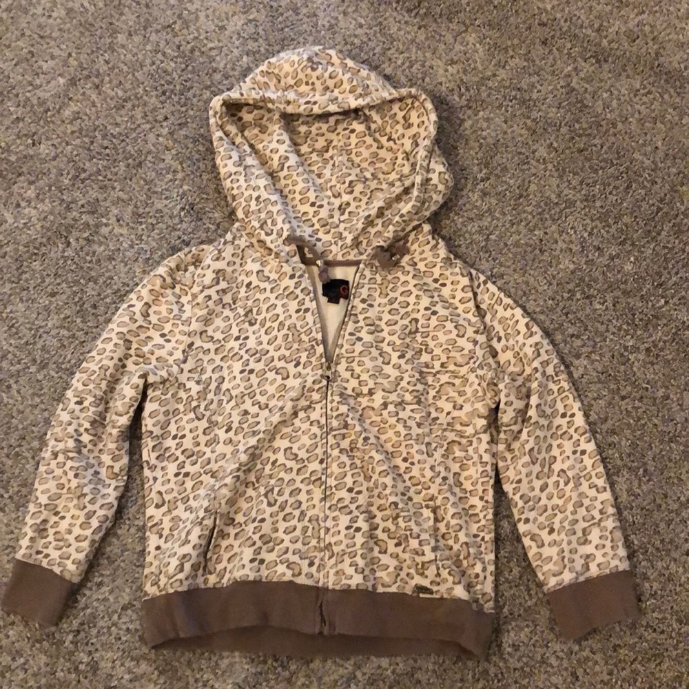 Guess brand - animal print zipped hoodie